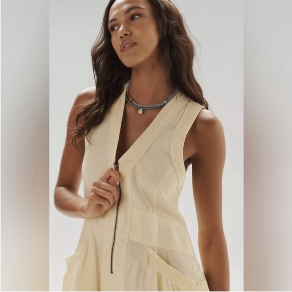 NWT Anthropologie Canary Yellow Petite Large dress - Picture 2 of 9